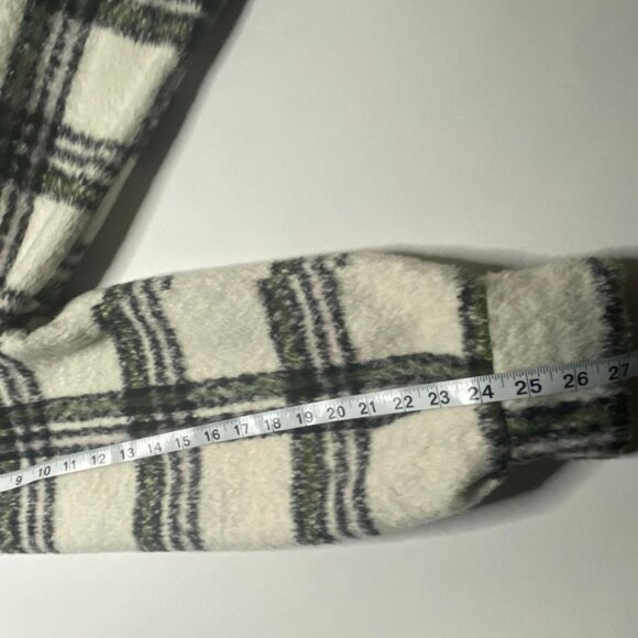 AVEC LES FILLES Cozy Plaid Zip Front Jacket Green/Ivory Size XL - Picture 9 of 9